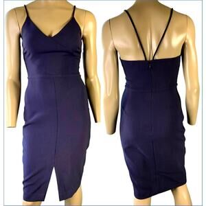 Likely Brooklyn Spaghetti Straps Sheath Pencil Dress Stretchy Size 2 Navy New